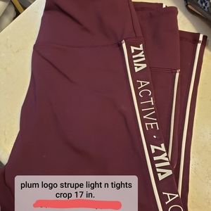 Plum logo Zyia activewear crop leggings